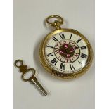 Antique ladies yellow metal suffragette dial pocket watch ( working ) restored original dial