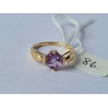 A amethyst ring 9ct size S1/2 - 2 gms