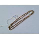 A antique belcher link neck chain with bolt clasp 9ct 17 inch - 4.2 gms