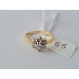 18ct hallmarked diamond cluster ring, size M