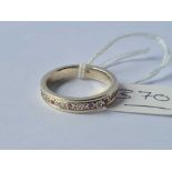 A white gold pink stone and diamond eternity ring 9ct size P - 5.1 gms