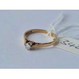 A vintage diamond solitaire ring in 9ct size N 1.8g inc