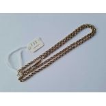 A Victorian belcher link neck chain with barrel clasp 9ct 20 inch - 7.3 gms