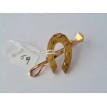 Victorian “horseshoe & nail” brooch, 18ct gold marked on the pin
