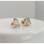 Vintage 9ct gold heart shaped earrings