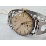 A nice gents wrist watch with luminous numerals ( poss military) on metal strap seconds dial W/O