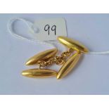 A PAIR OF CUFFLINKS 18CT GOLD - 7.5 GMS