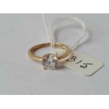 A CZ ring 9ct size K - 1.6 gms