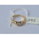 A diamond ring 9ct size p - 2 gms