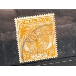 MALAYA/KELANTAN SG62A (1951) Tiny stop variety,fine used. Cat £48