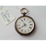 A ladies silver fob watch