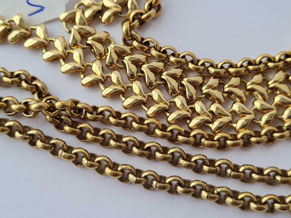 A long belcher link gold plated neck chain and one other - Image 2 of 2