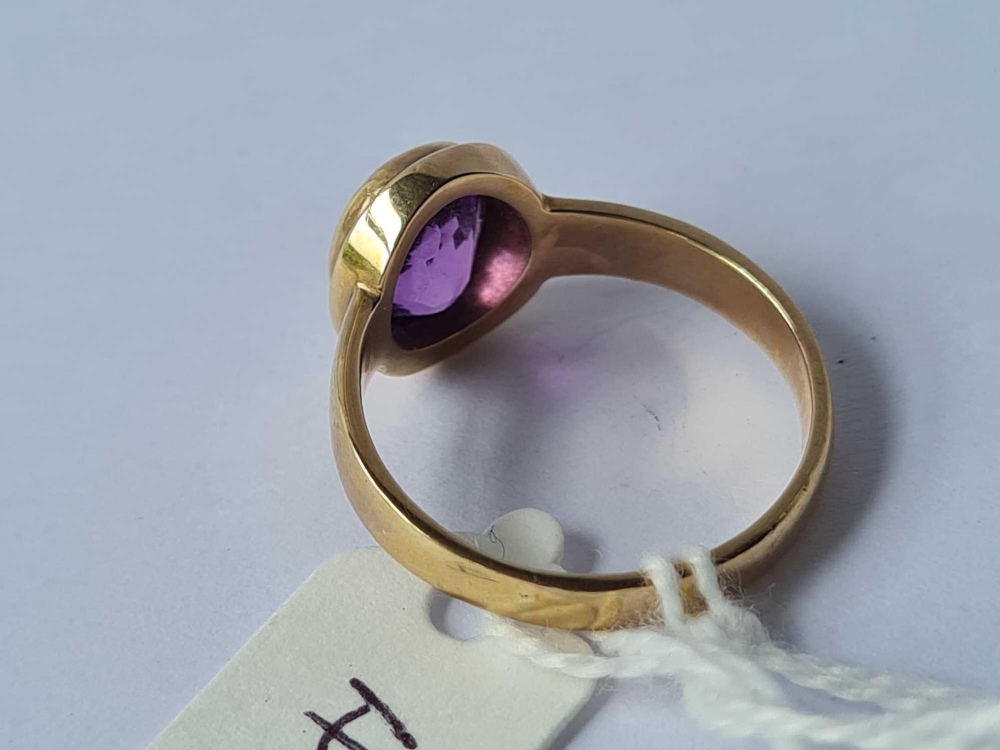 A amethyst ring 9ct size T - 4.7 gms - Image 3 of 3