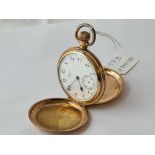 A rolled gold gents pocket watch by Waltham second dial hand missing