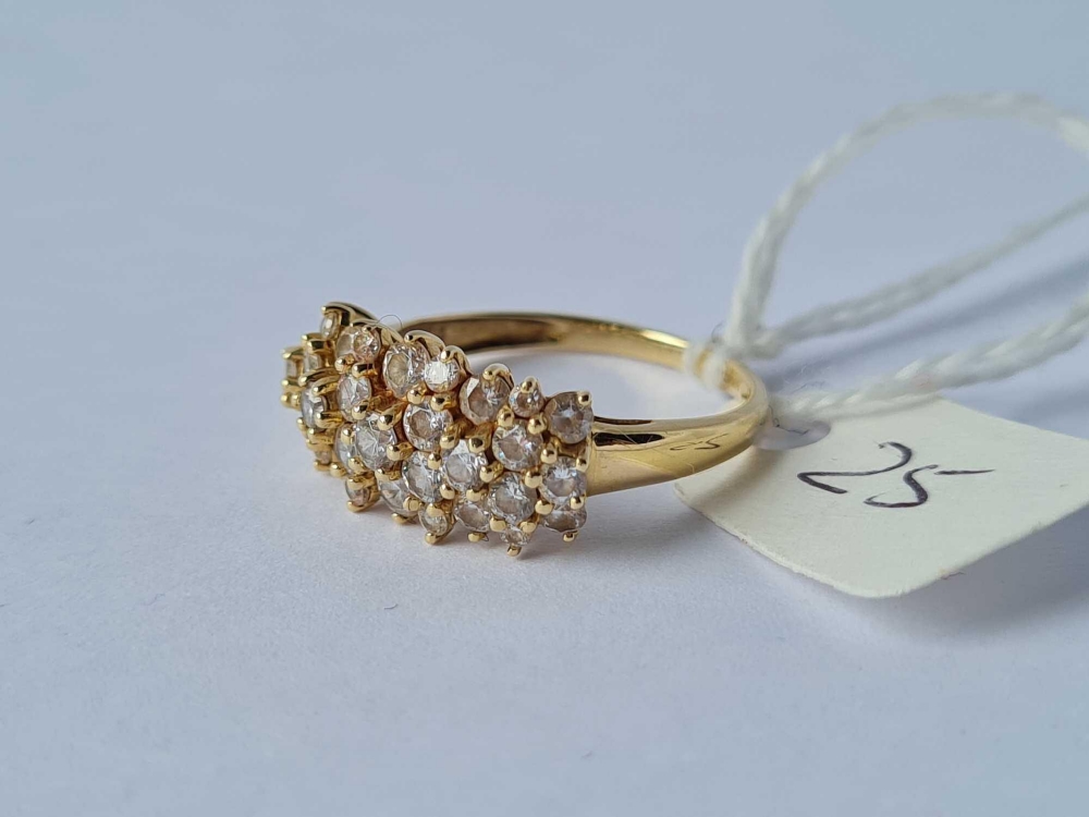 A multi stone 14ct gold dress ring size N 2.9g inc - Image 2 of 3