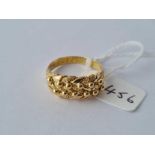 ANTIQUE 18CT PLAITED & SHOT RING, HALLMARKED CHESTER 1913 SIZE R