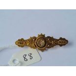 A Victorian diamond brooch 15ct gold - 3.4 gms