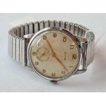 A gents wrist watch by Cima with seconds dial broken glass face