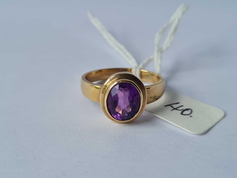 A amethyst ring 9ct size T - 4.7 gms - Image 2 of 3