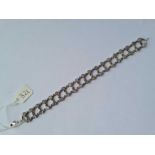 A vintage silver and moonstone double row bracelet 15.8g inc