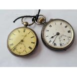Two gents silver pocket watches AF