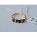 A blue and white stone dress ring 9ct size S 1/2