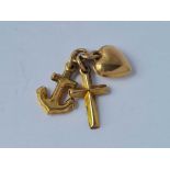 Faith. Hope & charity 9ct charm 1g