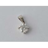 DIAMOND PLATINUM SET SINGLE STONE PENDANT, DIA WEIGHS 1.20cts, (known weight)