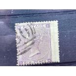 GB. 1862. 6d. Lilac wing margin, fair used. SG 84 Cat £140