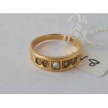 An diamond and pearl half hoop 18ct gold ring (stone out) size P 4.1g inc