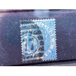 GB. 1867. 2/- blue heavy used SG 120 Cat £250