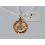 A masonic fob 9ct - 1.3 gms