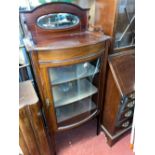 A small bow fronted china cabinet inlaid mahogany – 24” wide