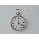 A gents silver pocket watch second dial hand missing