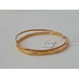 TWO HIGH CARAT GOLD BANGLES - 20 GMS