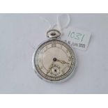 A gents slim metal pocket watch with seconds dial