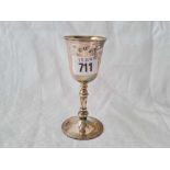 A plain Irish goblet on baluster stem – 5” high – Dublin 1970 – 127 g.