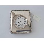 A gents metal pocket watch with seconds dial in silver case
