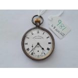 A gents silver pocket watch by Samuel Edgcumbe Plymouth second dial missing W/O