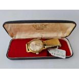 A gents wrist watch by "relide sportsman" with seconds sweep with expandable strap and original box