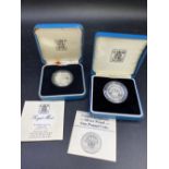 Silver proof one pounds 1984 & 1986. Both boxed with paperwork