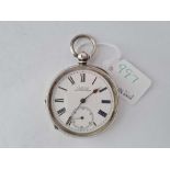 A gents silver pocket watch by J G Graves with seconds dial