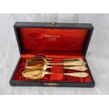 A boxed set of six silver gilt continental spoons – stamped Kroner