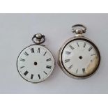 Two silver pair cased watches AF