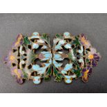 Enamel decorated two part nurses buckle. 3.5" wide