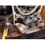 Thistle shaped cruet set, Victorian sugar and cream etc