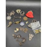 Box of dress jewellery including Rotary watch