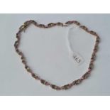 A fancy smoky quartz and pink stone silver mounted collar 21g inc