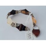 A Scottish silver and agate bracelet