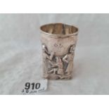 Norwegian cup with Egyptian type figures by H Muller .2.25” high. 80Gms
